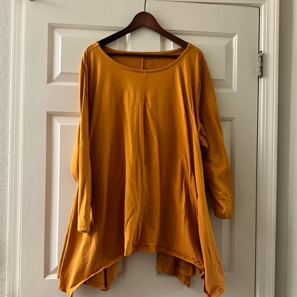 Roamans Yellow handkerchief cut knit tunic 30/32 - Picture 1 of 2